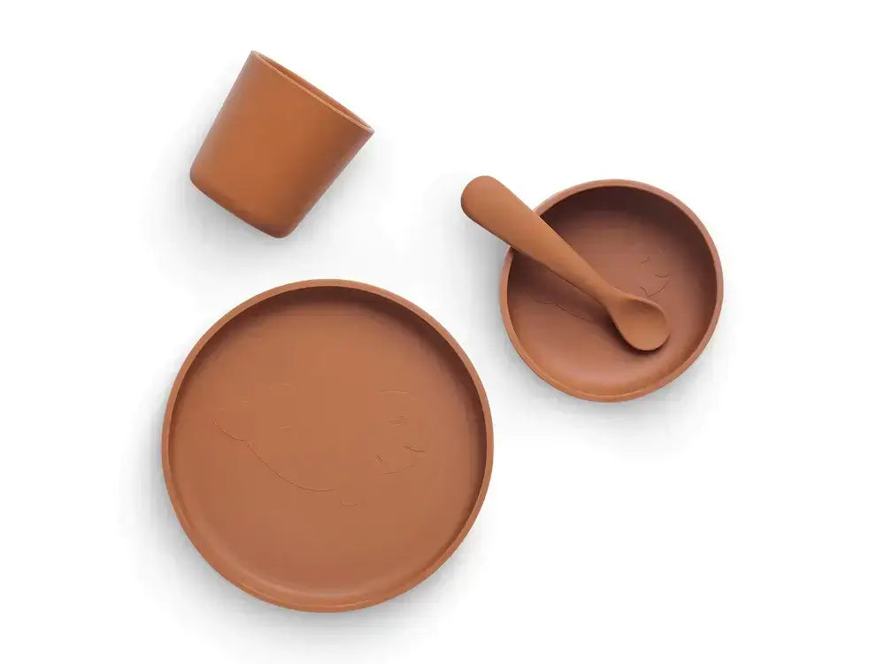 Dinner Set Silicone - Caramel - 4 Pieces - Petitpyla