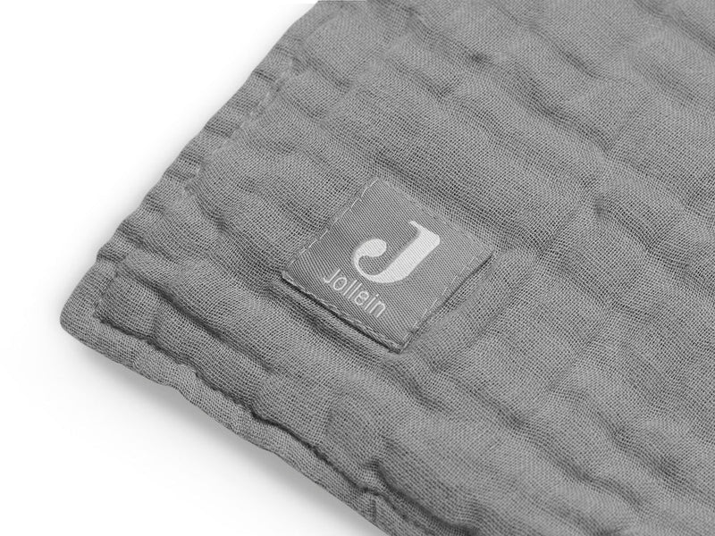 Blanket Cot Wrinkled Cotton 120x120cm - Storm Grey - Petitpyla