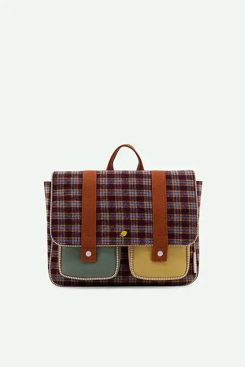 school bag | adventure collection | tartan stormy purple - Petitpyla