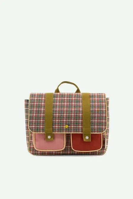 school bag | adventure collection | tartan map green - Petitpyla