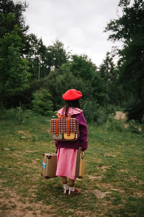 school bag | adventure collection | tartan stormy purple - Petitpyla
