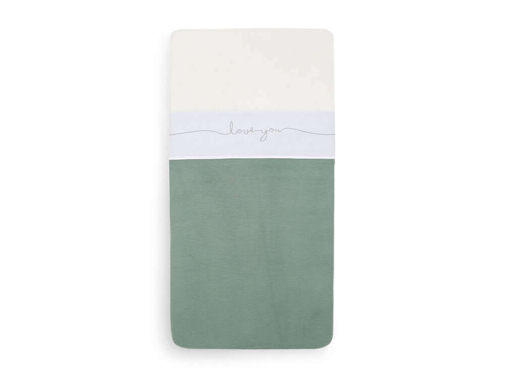 Sheet Cot 120x150cm Love you - Stone Green - Petitpyla