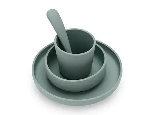 Dinner Set Silicone - Ash Green - 4 Pieces - Petitpyla