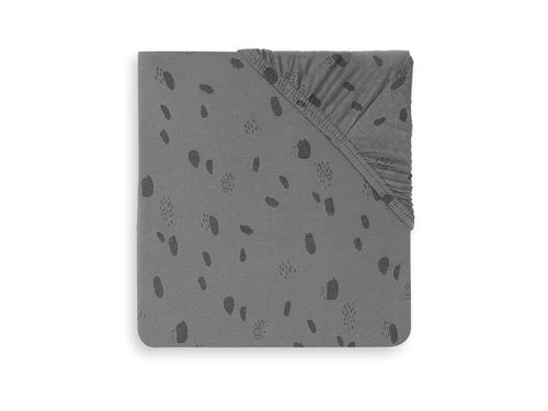 Fitted Sheet Playpen Jersey 75x95cm Spot - Storm Grey - Petitpyla