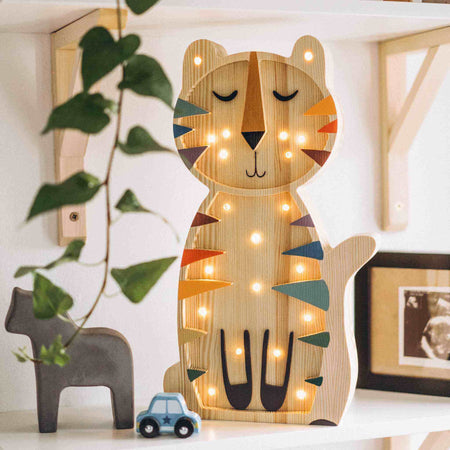 Wooden Tiger Lamp – colored - Petitpyla