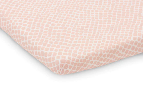 Fitted Sheet Playpen Jersey 75x95cm Snake - Pale Pink - Petitpyla